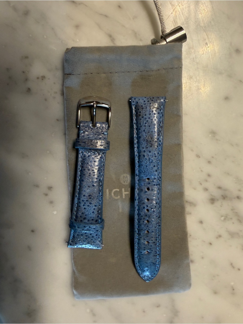 Blue fish Leather Watch Strap